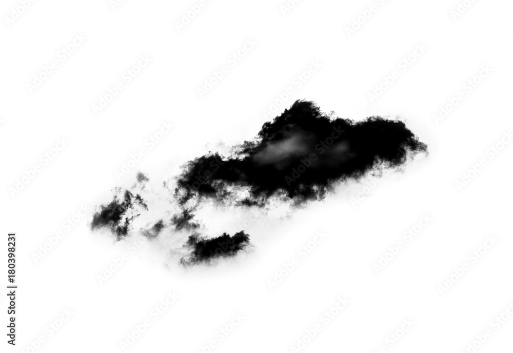 Black clouds in the white sky