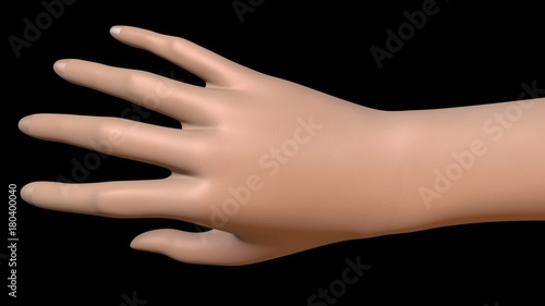 Hand skin age spots clear surface color. 3d rendering