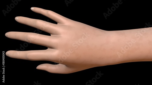 Hand skin age spots light surface color. 3d rendering