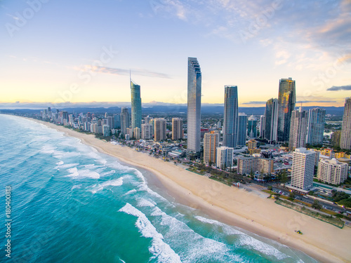 An aerial view of Surfers Paradise on the Gold Coast, Australia photo