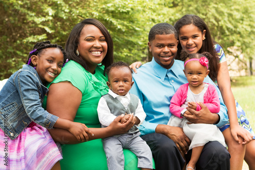 Happy African American Family.