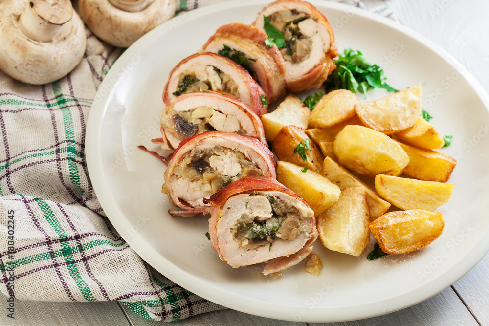 Chicken breast stuffed with champignon Chicken breast stuffed with champignon