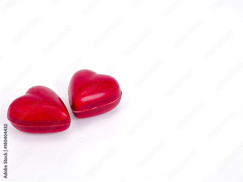 two heart shape chocolate candies