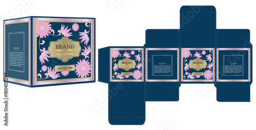 Packaging design, luxury box design template and mockup box. Illustration vector.