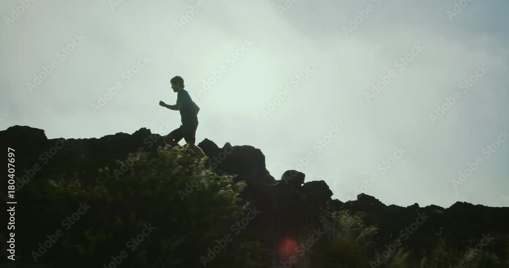 Athletic Man Trail Running