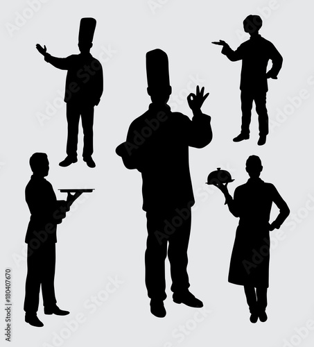 master chef male and female silhouette. Good use for symbol, logo web icon, mascot, sign, sticker, or any design you want.