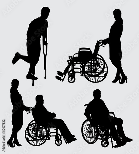 sick people male and female activity. Good use for symbol, logo, web icon, mascot, sign, sticker, or any design you want.