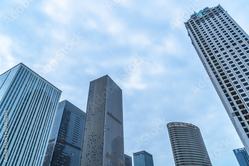 architectural complex against sky in downtown tianjin  china.