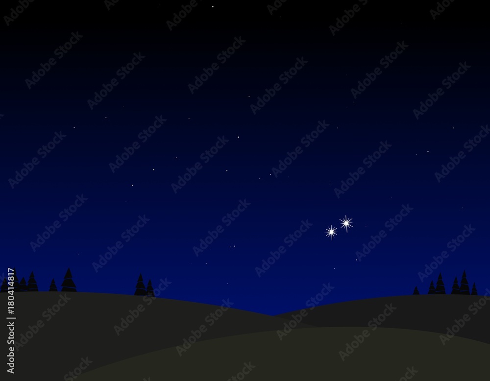 Venus and Jupiter conjunction in the sky