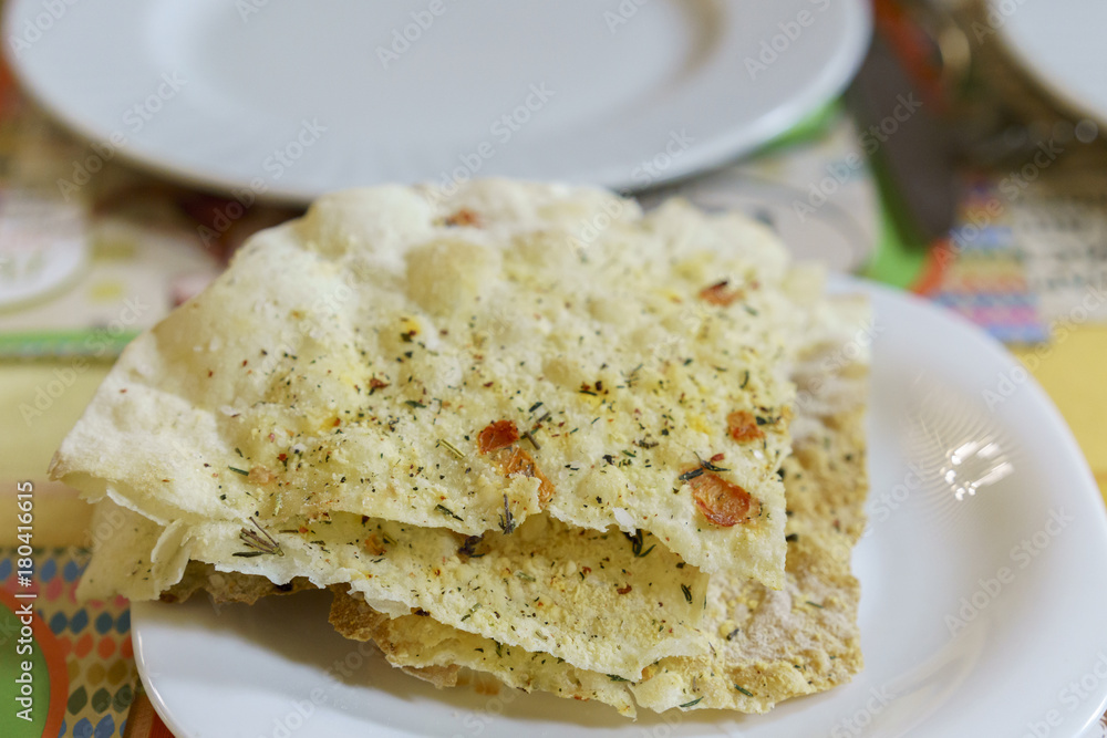 Italian thin bread with spices Italian thin bread with spices
