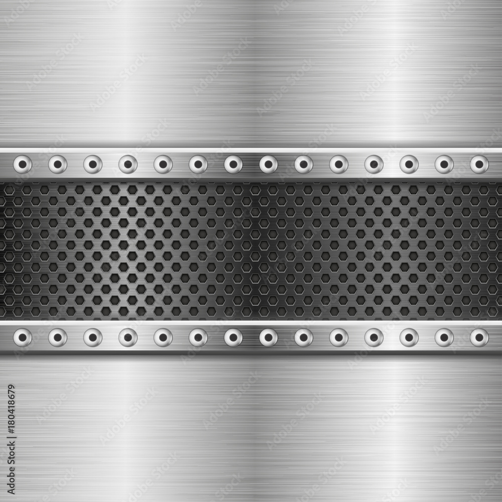 Metal perforated texture with rivets Metal perforated texture with rivets
