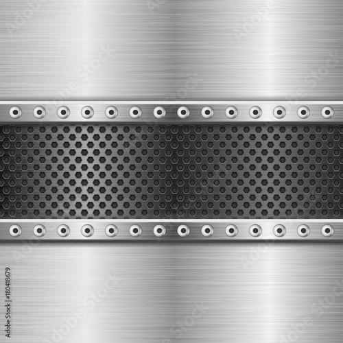 Metal perforated texture with rivets