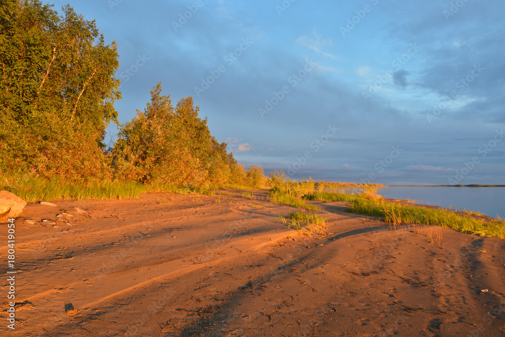 Fototapeta premium Deserted evening landscape.