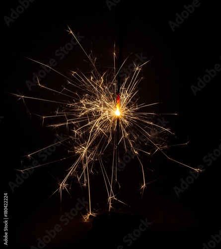 sparkler on black background