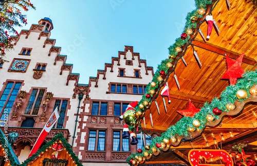 Traditional (since 1393) Christmas Market in historic center of Frankfurt am Main, Germany 
