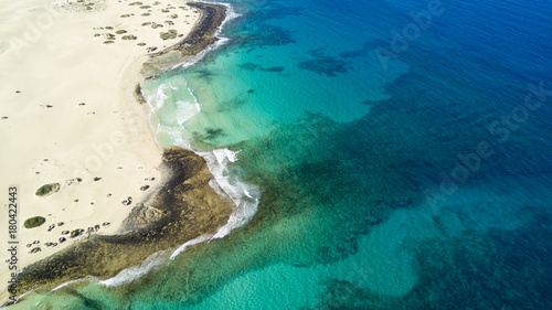aerial view of coast, glas beach, fuerteventura, canary islands