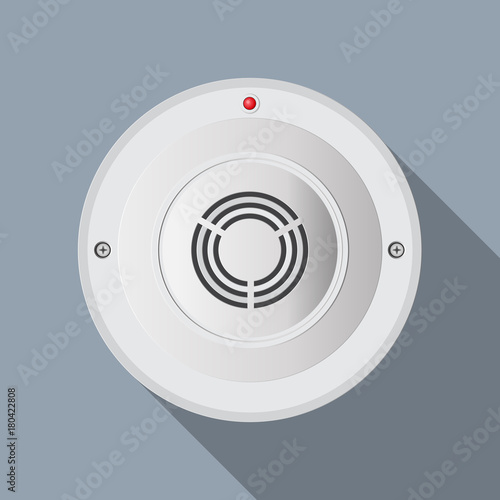Smoke detector icon vector flat design. 