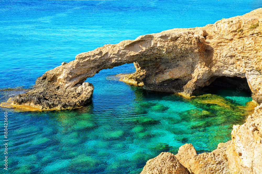 The bridge of love or love bridge is located in one of the most beautiful tourist attractions in Ayia Napa, Cyprus.