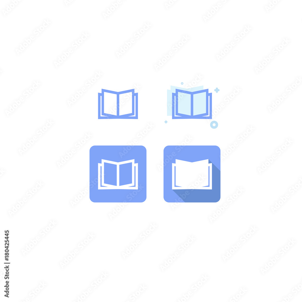 book blue icon. Creative idea or business solution for web design on white background. logo. vector book blue icon. Creative idea or business solution for web design on white background. logo. vector
