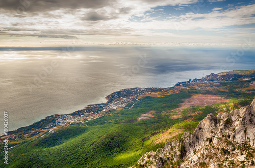 Beautiful scenery, view from the mountain Ai-Petri on the coast © lanapopoudi