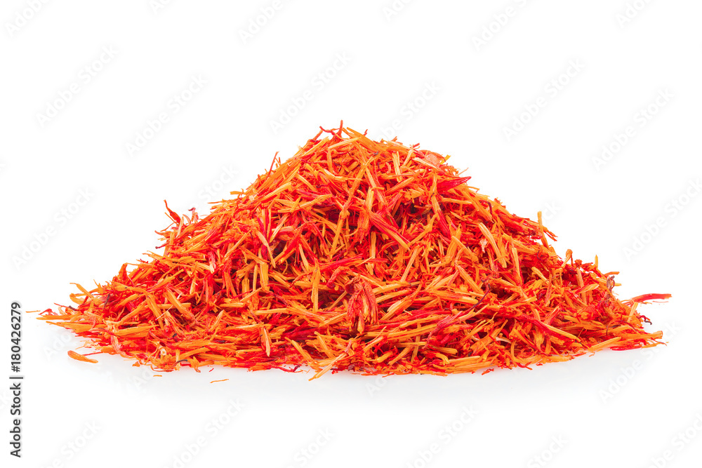 saffron, spices, full depth of field, isolated on a white background saffron, spices, full depth of field, isolated on a white background