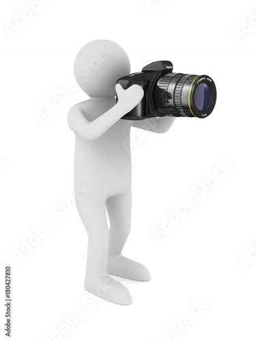 man with digital camera on ...
