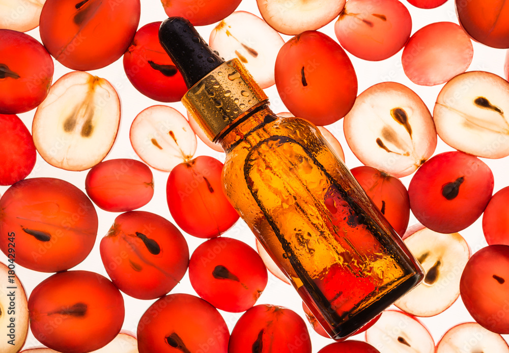 Grape seed oil, fruit essential oil or serum, beauty care natural