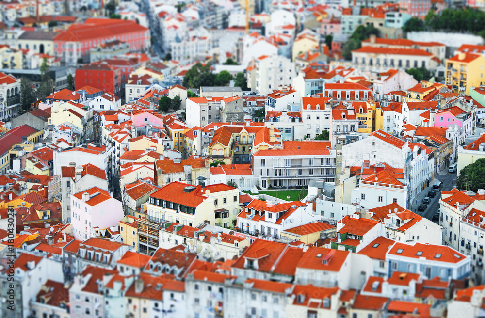 View of old city of Lisbon.