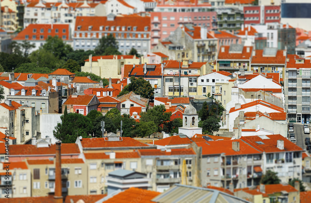 View of old city of Lisbon.
