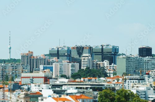 View of modern city of Lisbon.
