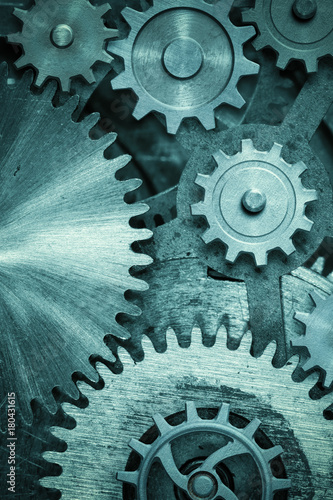 cogs and gears clock mechanism 3d illustration