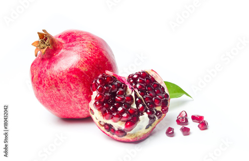 Pomegranate fruit isolated on white