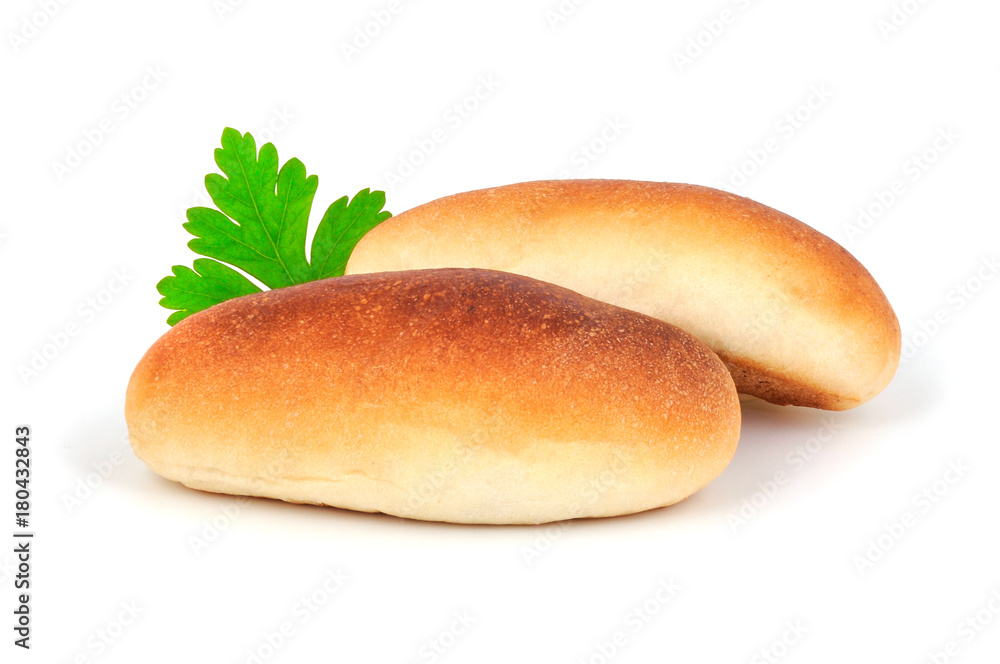 Buns made of wheat flour, isolated on white background. Buns made of wheat flour, isolated on white background.