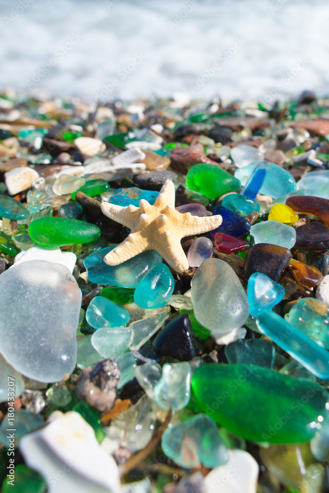 Beach of glass pebble Beach of glass pebble