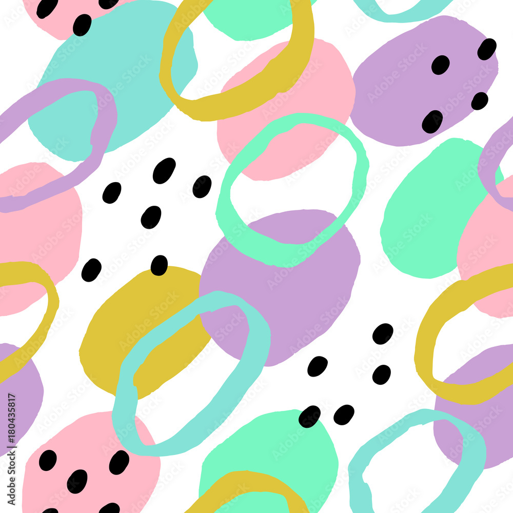 Paint abstract background. Vector hand drawn seamless pattern.