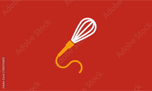 Mic and Whisk icon in one. 'food and music' design for posters, banners and prints devoted to the musical party theme. flat vector icon isolated. eps 10