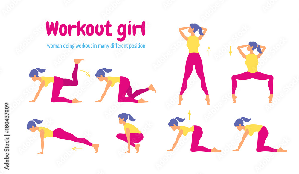 Fototapeta premium Young slim woman workout fitness and aerobic