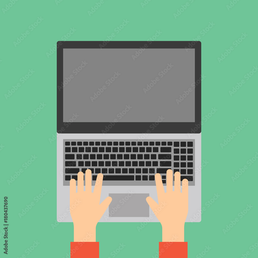 Hands typing on laptop keyboard. Hands typing on laptop keyboard.