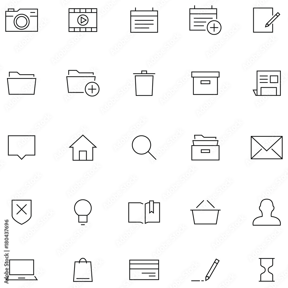 Icons in line style.