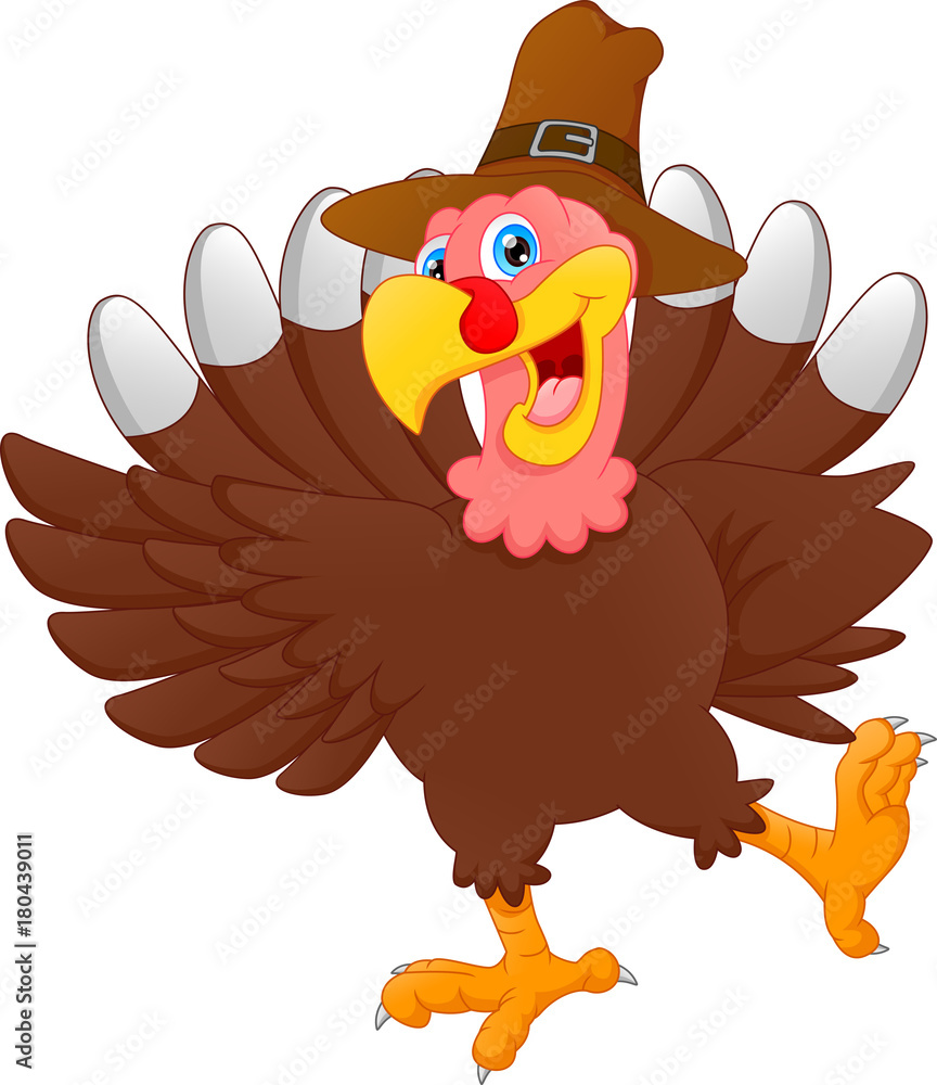 cute turkey bird cartoon Stock Vector | Adobe Stock