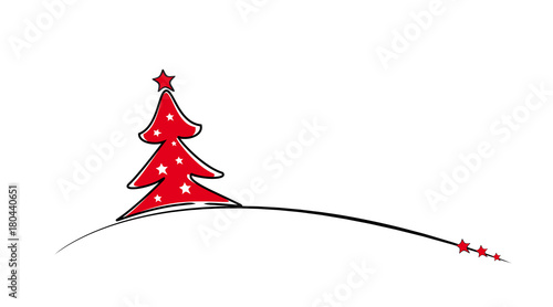 roter tannenbaum mit weissen sternen