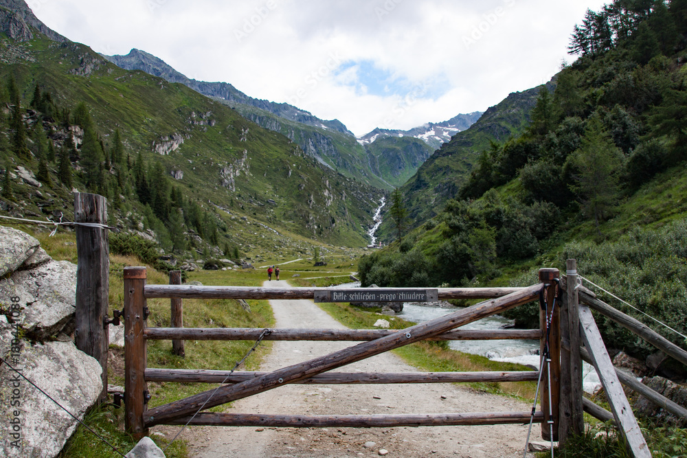 Blocked hiking path in the Ahrntal Valley