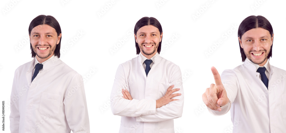 Young male doctor isolated on white Young male doctor isolated on white