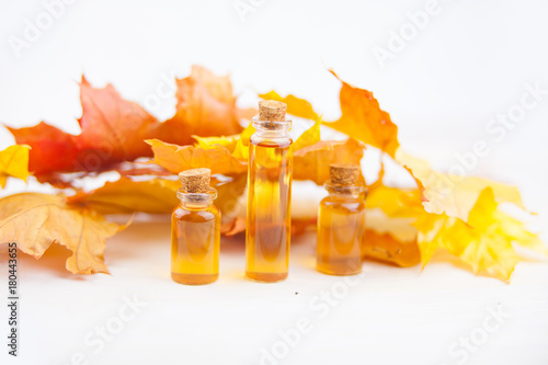  essential oil in  beautiful bottle on table