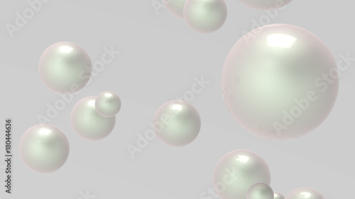Pearls floating in the air. 3d render. © ODEKA STUDIO