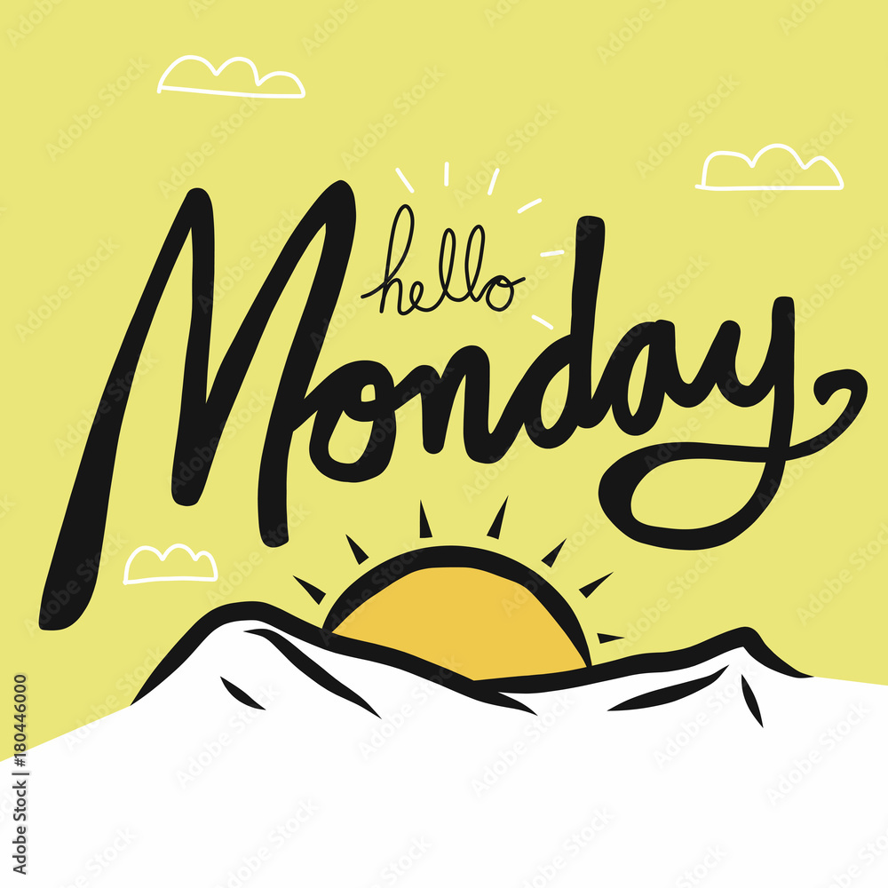 hello monday in sun 3818360 Vector Art at Vecteezy