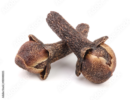 dry spice clove isolated on white background macro