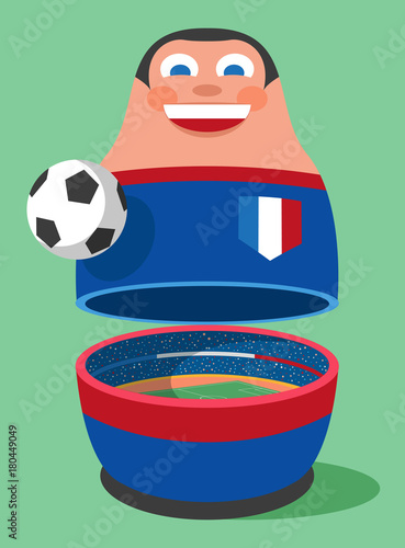 France soccer russian nesting doll