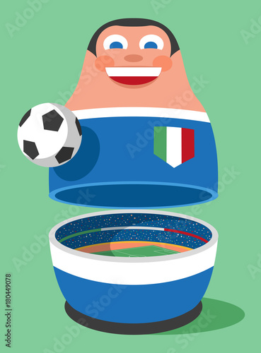 Italy soccer russian nesting doll