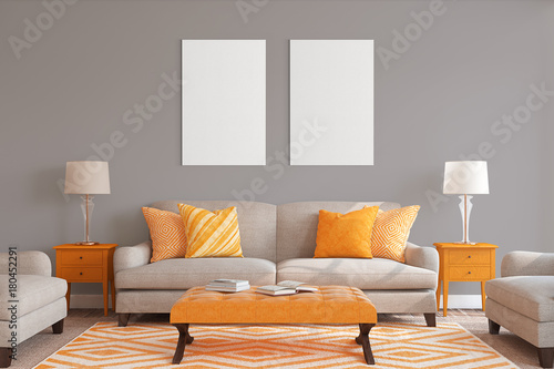 Wallpaper Mural White isolated posters with black frame mockup Torontodigital.ca